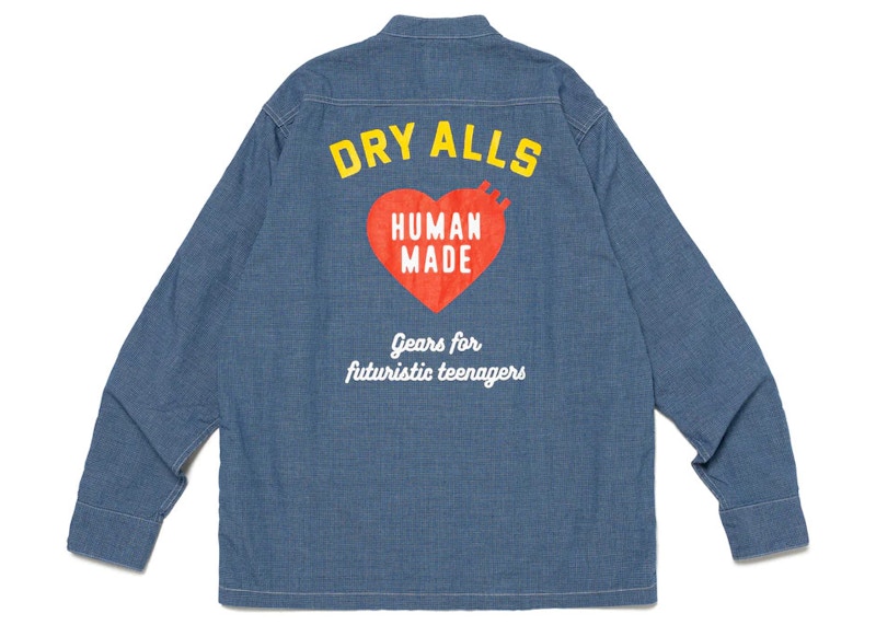 Human Made Stand Collar Chambray #1 L/S T-shirt Blue 男装- FW23 - CN