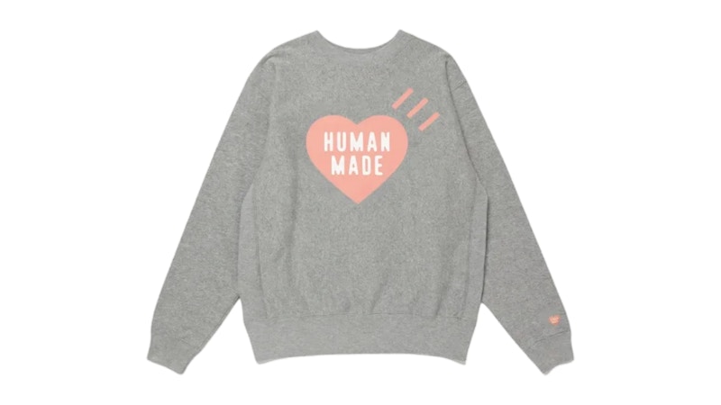 n*i様 HUMAN MADE HEART SWEATSHIRT Grey Human Made Stores Exclusive Heart Offline Store Seoul Sweatshirt