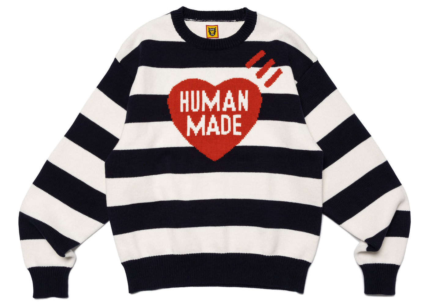 Human Made Striped Heart Knit Sweater Navy Men's - SS23 - GB