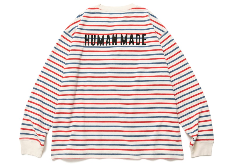 Human Made Striped Henley Neck L/S T-Shirt White 男装- FW22 - CN