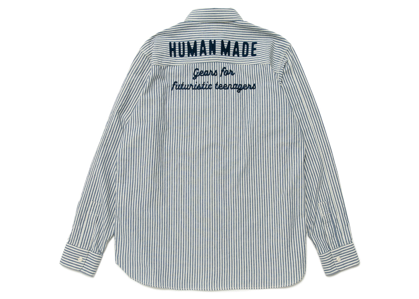 Human Made Striped Work L/S Shirt Blue Stripe Men's - SS23 - US