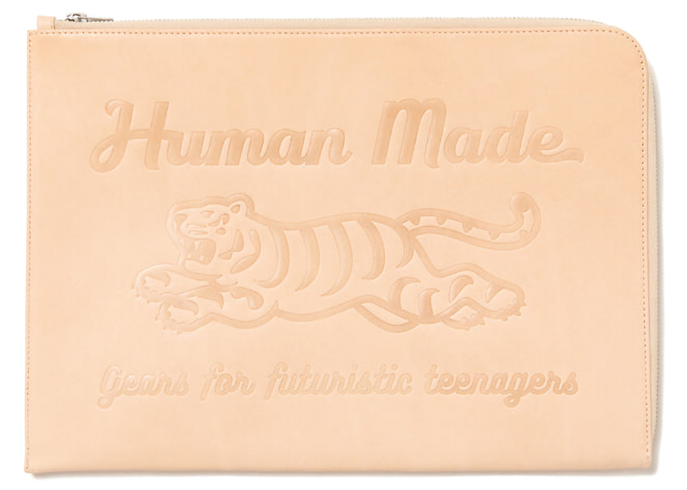 Human Made Tiger Leather Clutch Bag Beige - FW22 - US