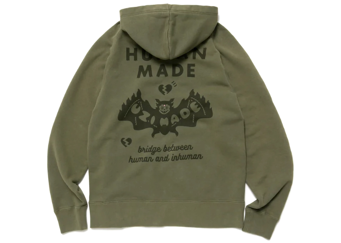 Human Made Uzi Made Zip Hoodie Oliev Drab Men's - FW22 - US