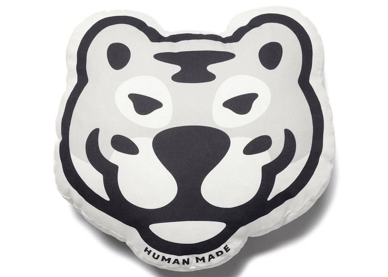 Human Made White Tiger Face Cushion White