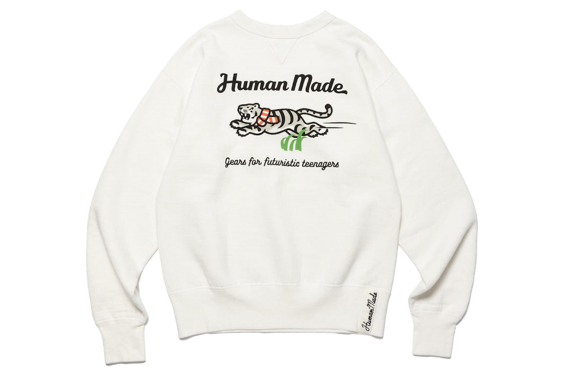 Pre-owned Human Made White Tiger Tsuriami Sweatshirt White