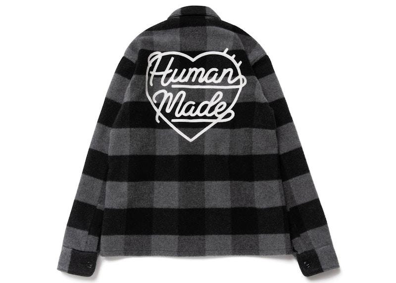 human made wool overshirt black-