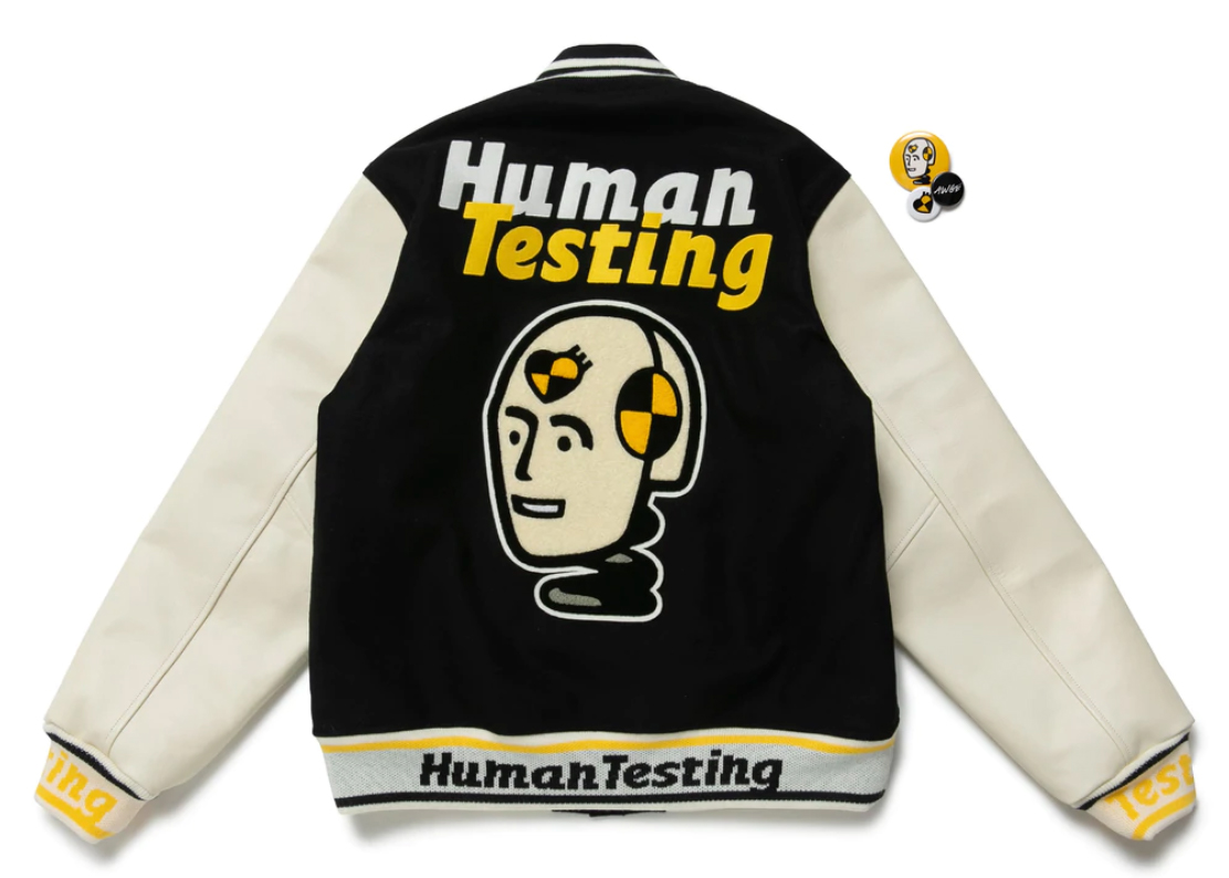 Human Made x Asap Rocky Human Testing Varsity Jacket Black Men's 