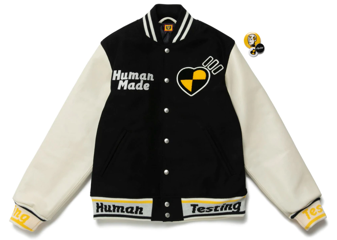 Human Made x Asap Rocky Human Testing Varsity Jacket Black