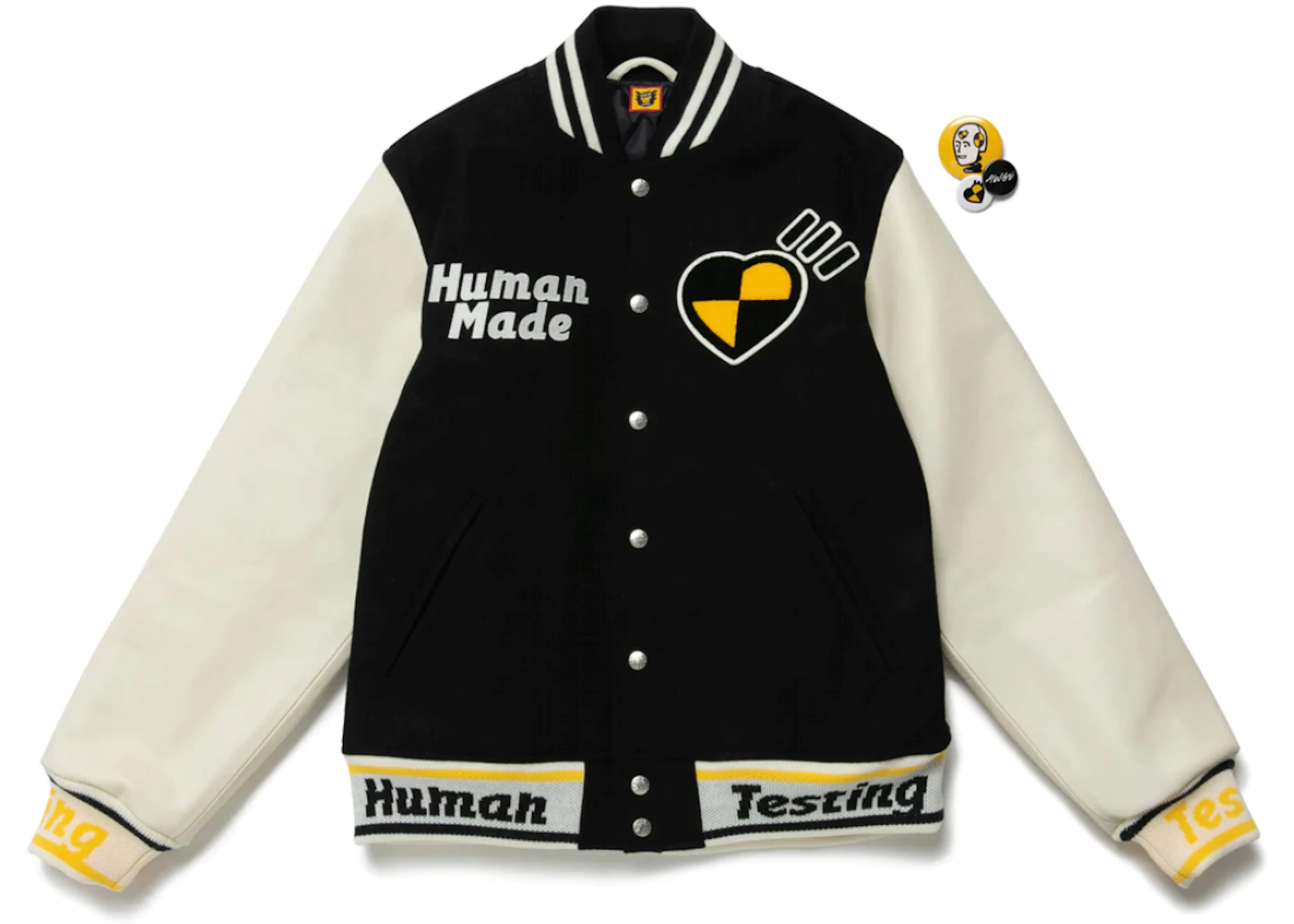 Human Made X Asap Rocky Human Testing Varsity Jacket Black - Ss22 - Us