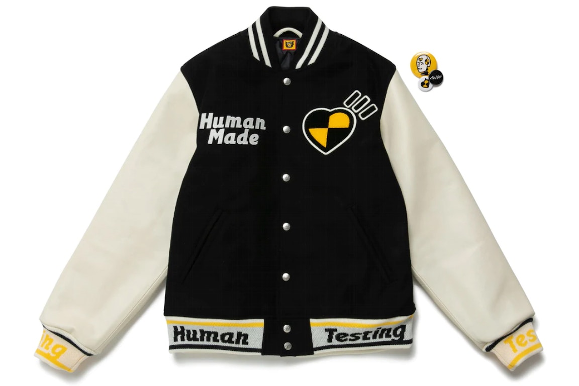 Pre-owned Human Made X Asap Rocky Human Testing Varsity Jacket Black