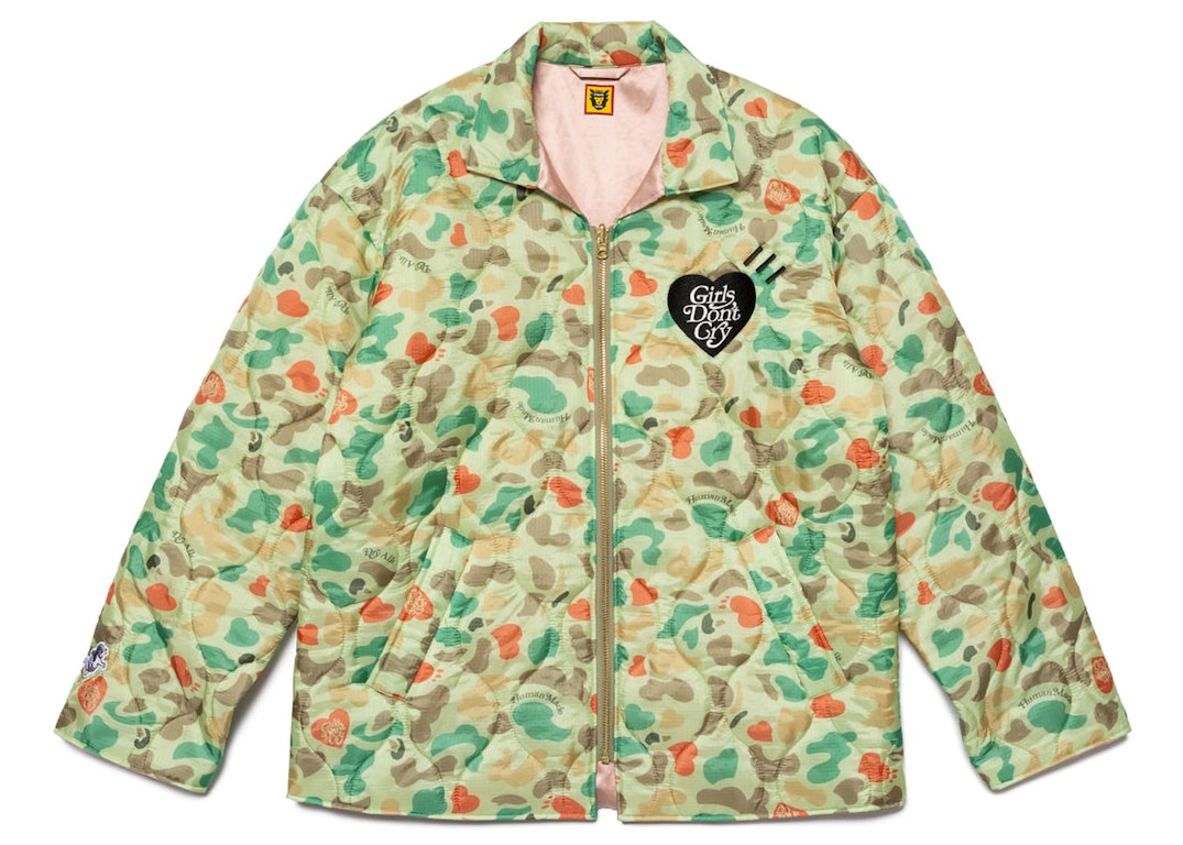 Pre-owned Human Made X Girls Don't Cry Heart Camo Jacket Green