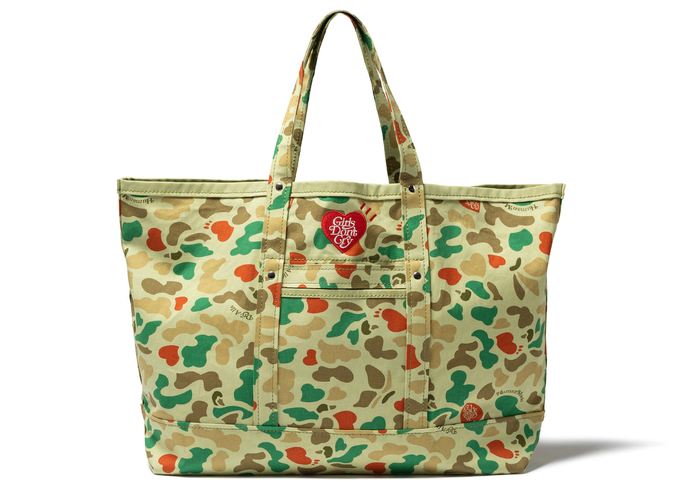 Human Made x Girls Don't Cry Heart Camo Large Tote Bag Green