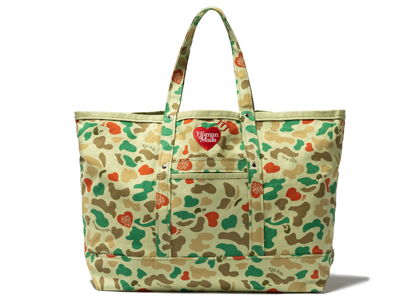 Human Made x Girls Don't Cry Heart Camo Large Tote Bag Green