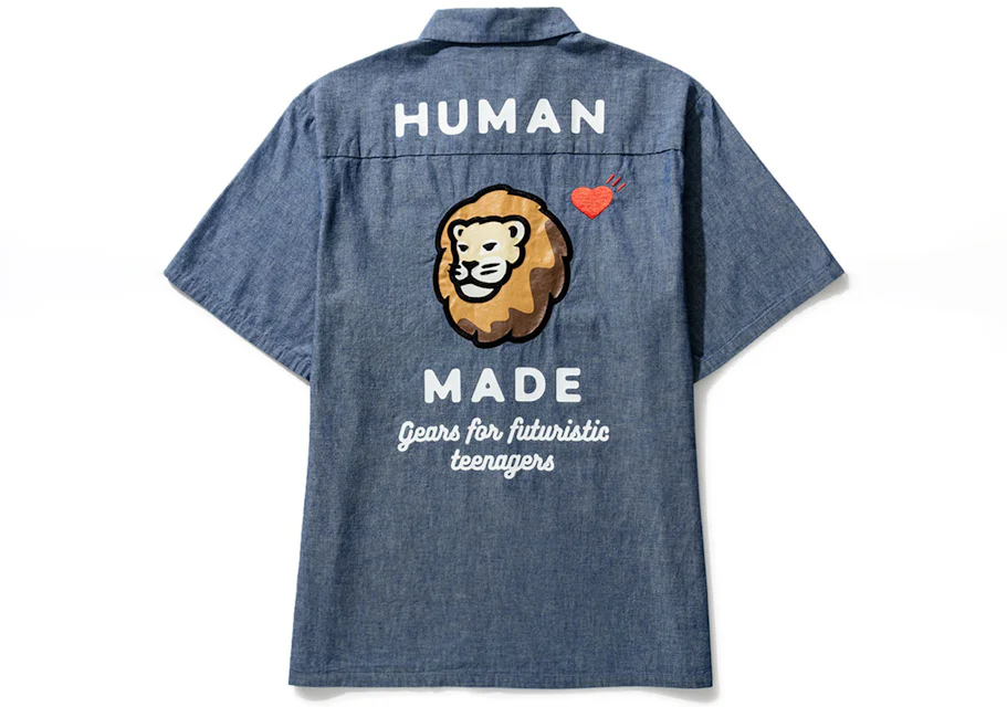 Human Made x HBX Lion S/S Shirt Indigo - FW22 Men's - US