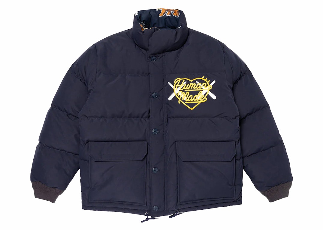 Pre-owned Human Made X Kaws Down Jacket Navy