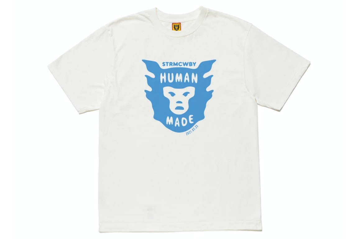 Pre-owned Human Made X Kaws Hm Face Logo T-shirt White