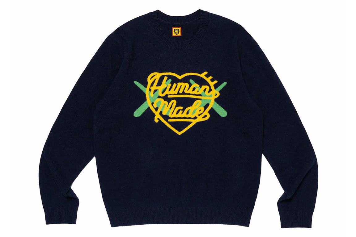 Pre-owned Human Made X Kaws Knit Sweater Navy