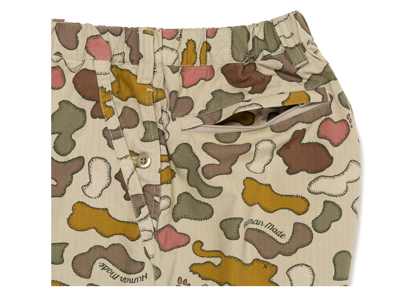 Human Made x KAWS Made Camo Shorts Brown