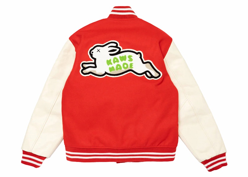 Human Made x KAWS Varsity I Jacket Red