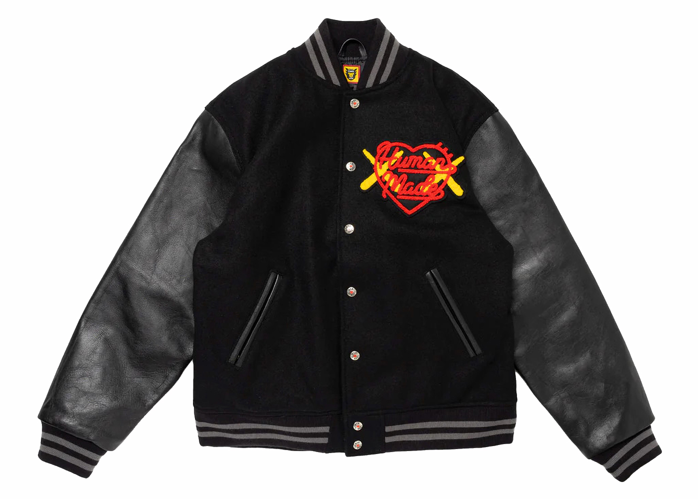 Human Made x KAWS Varsity II Jacket Black 男士- FW23 - TW