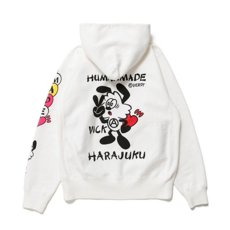 Pre-owned Human Made X Verdy Vick Pizza Hoodie White
