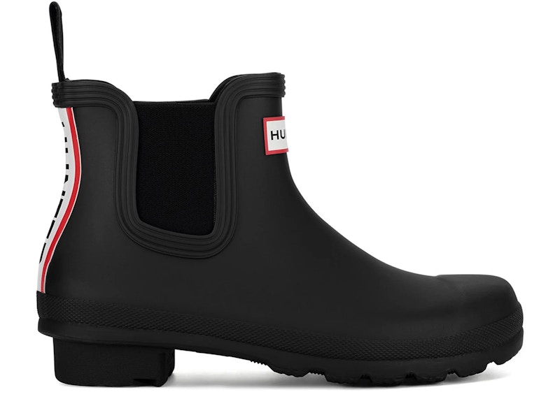 Pre-owned Hunter Chelsea Tricolor Rain Boots (women's) Sneakers In Black