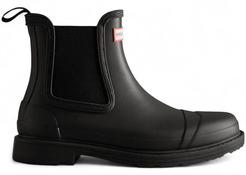 Pre-owned Hunter Commando Chelsea Rain Boots (women's) Sneakers In Black