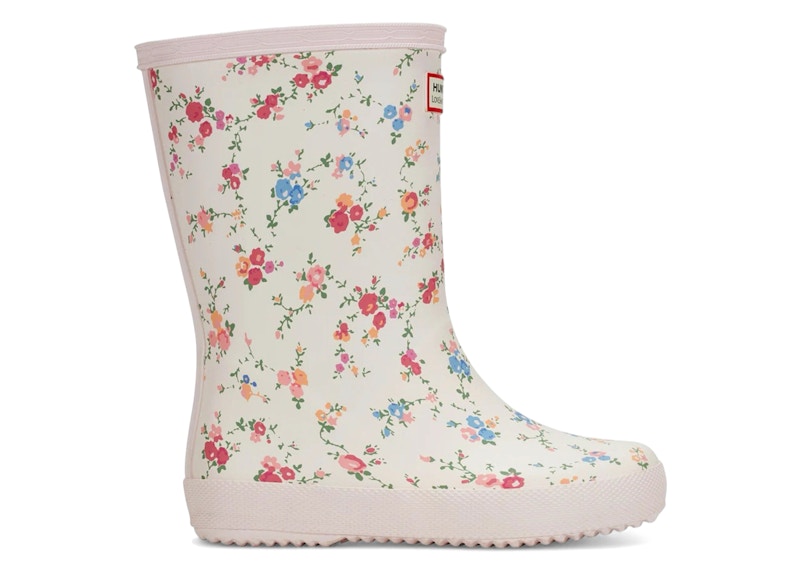 Pre-owned Hunter First Classic Rain Boots Loveshackfancy Sunrise Patchwork Print Sneakers In Ivory/pink Floral