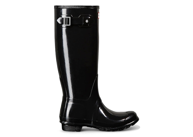 Pre-owned Hunter Original Tall Gloss Rain Boots (women's) Sneakers In Black