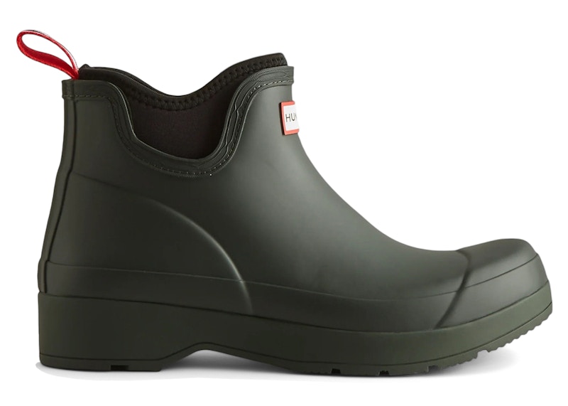 Pre-owned Hunter Men's Play Neoprene Chelsea Boots Sneakers In Arctic Moss