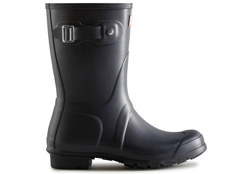 Pre-owned Hunter Short Rain Boots (women's) Sneakers In Navy Blue