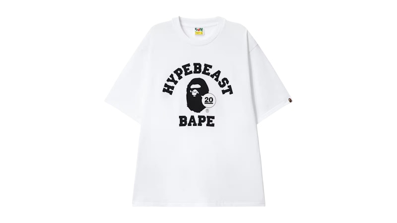 Pre-owned Hypebeast Men's  X A Bathing Ape 20th Anniversary T-shirt In White