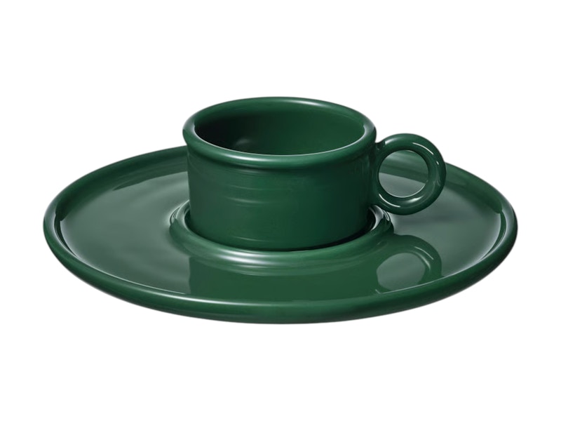 Pre-owned Ikea X Gustaf Westman Vinterfint Cup And Saucer Dark Green In Multi