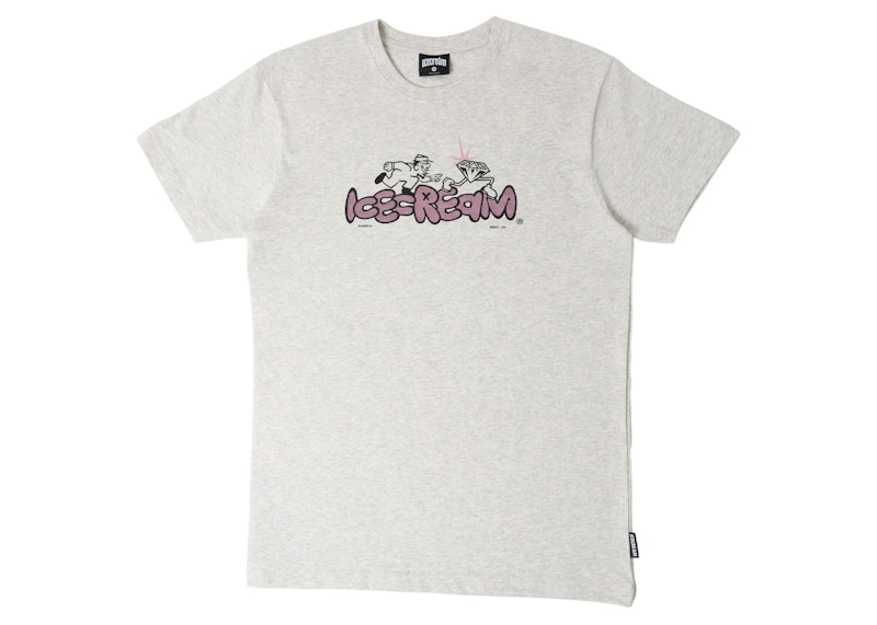 Pre-owned Ice Cream Men's Chase Tee Shirt In White/heather Grey
