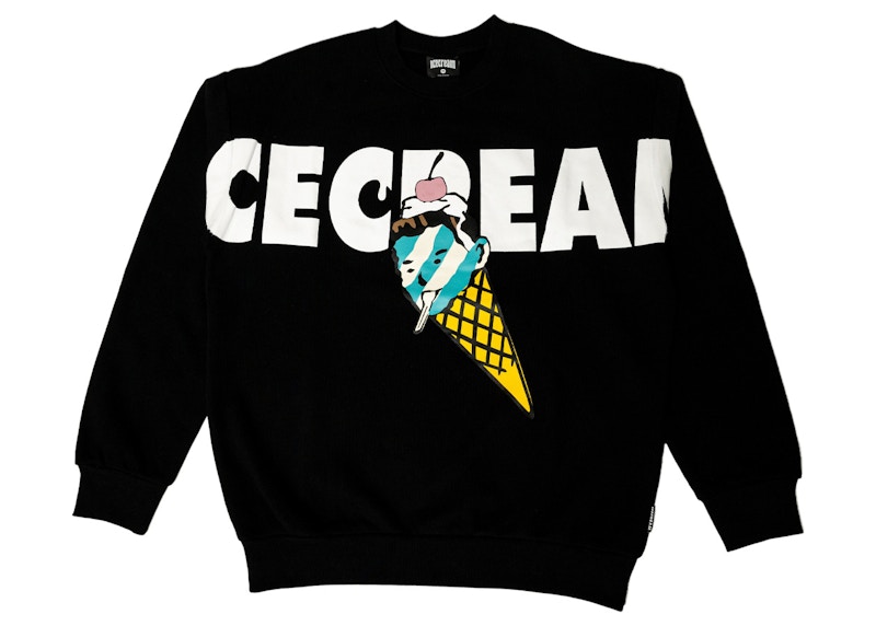 Ice Cream Cone Head Crew Sweater Black Men's - SS22 - US