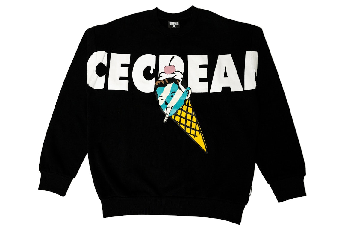 Pre-owned Ice Cream Cone Head Crew Sweater Black