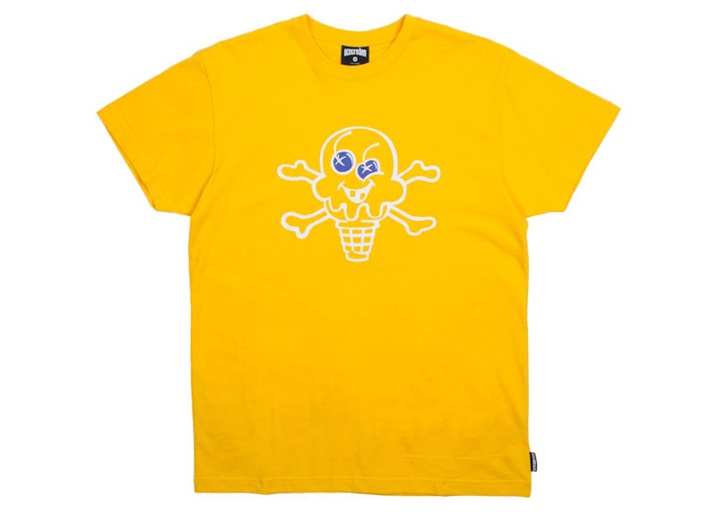 Pre-owned Ice Cream Men's Cones And Bones Tee Shirt In Yellow
