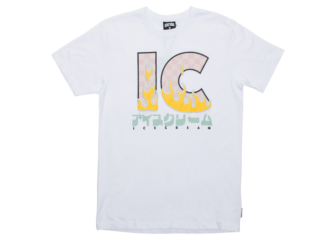 Pre-owned Ice Cream Flame On Tee White