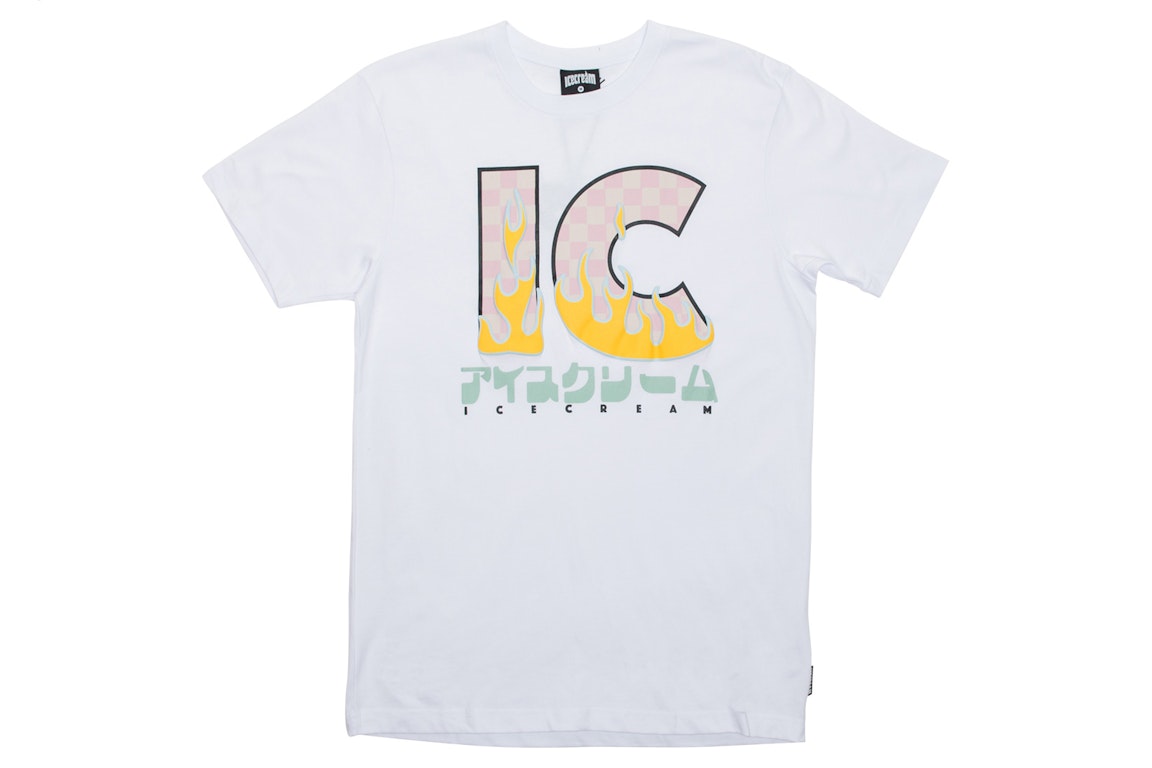 Pre-owned Ice Cream Flame On Tee White