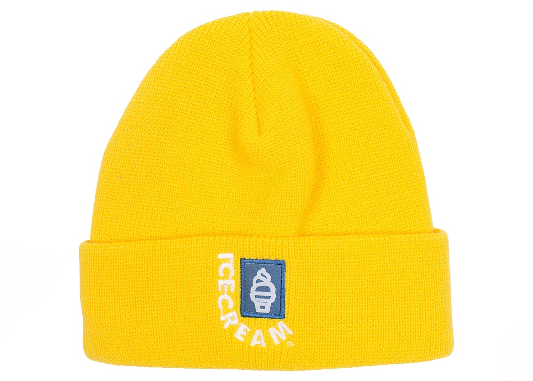 Pre-owned Ice Cream Header Knit Beanie Yellow