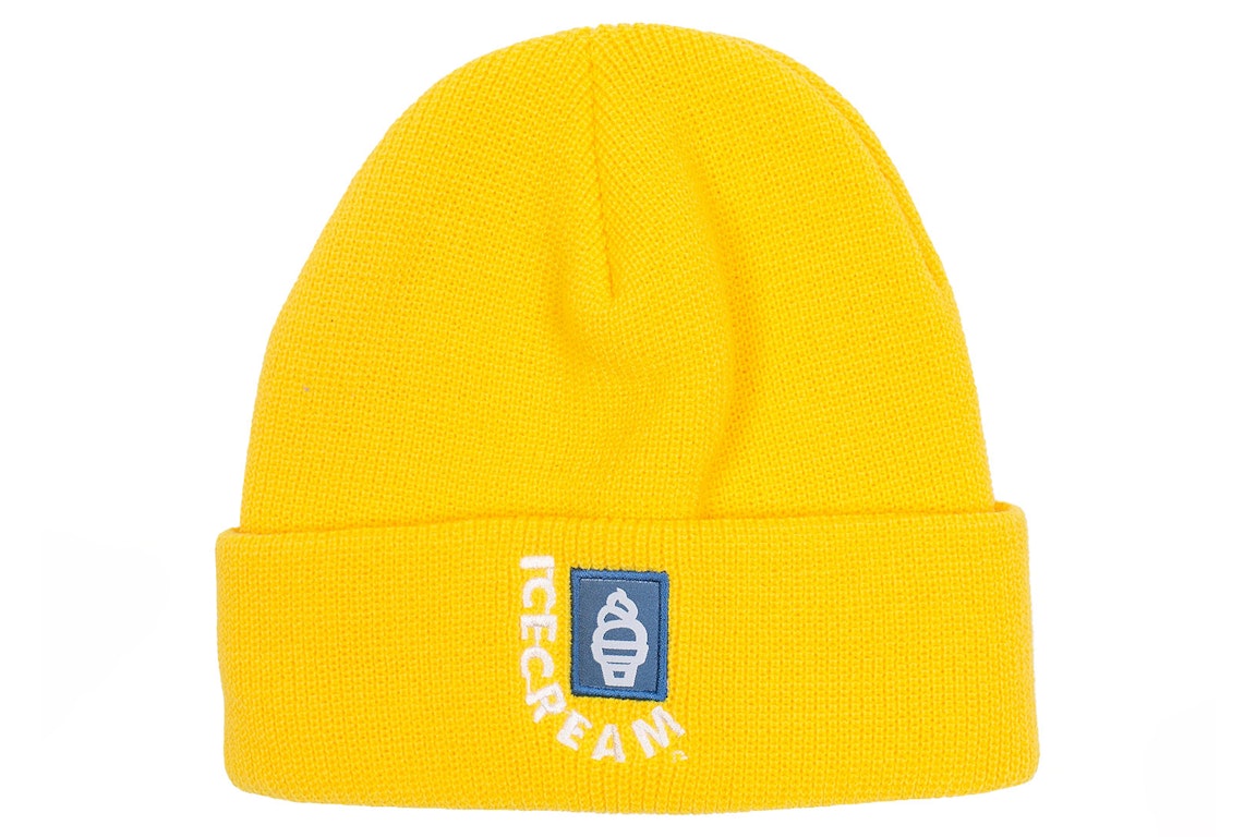 Pre-owned Ice Cream Header Knit Beanie Yellow