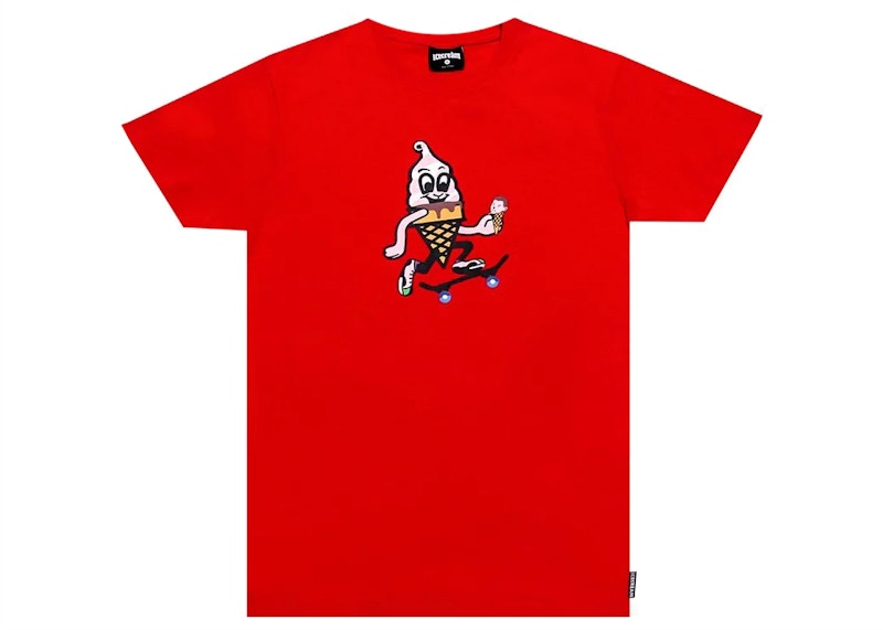 Pre-owned Ice Cream Men's Kick Push Tee Shirt In Tomato