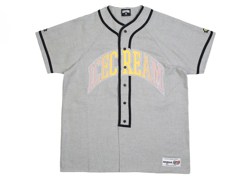 Pre-owned Ice Cream Men's Play Ball Knit Jersey Tee Shirt In Gray