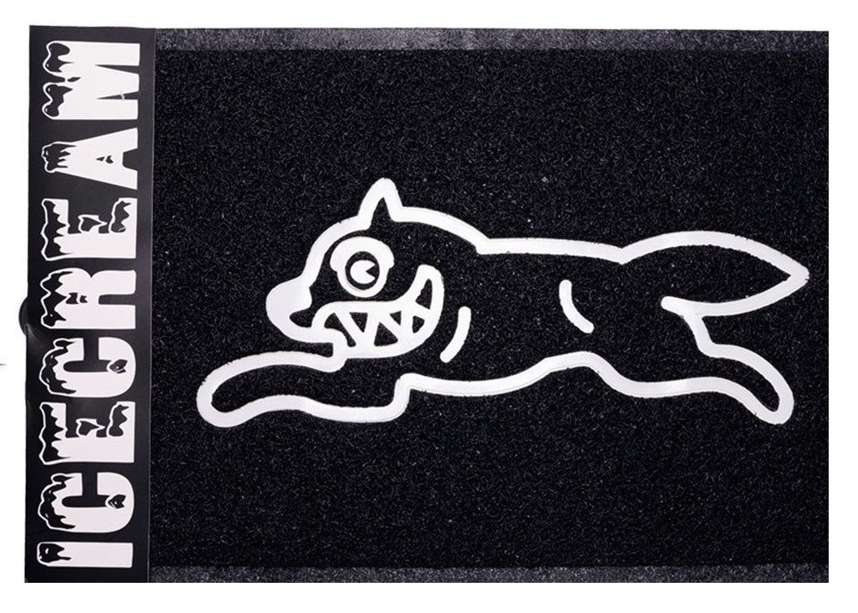 Ice Cream Running Dog Mat Black