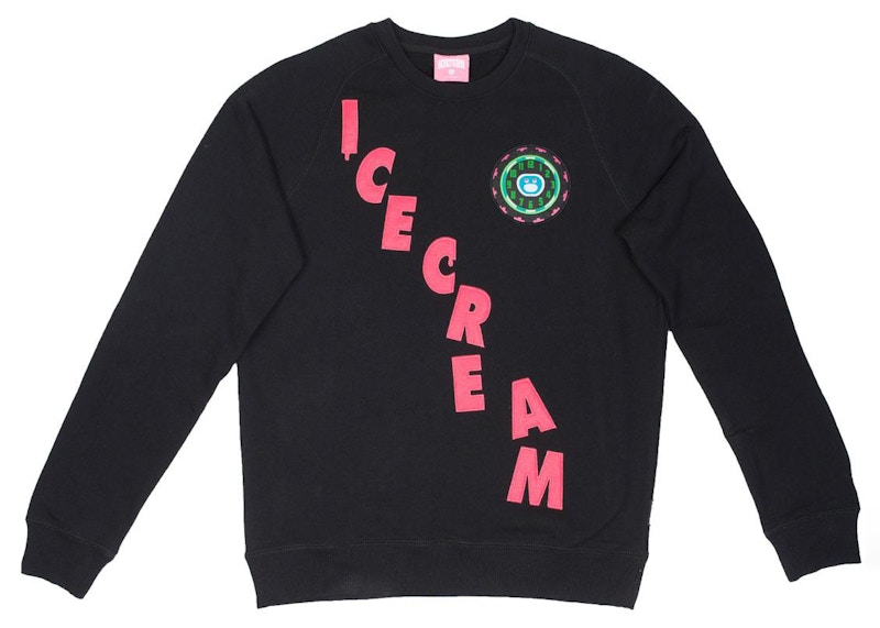 Ice Cream Cone Head Crew Sweater Black Men's - SS22 - US