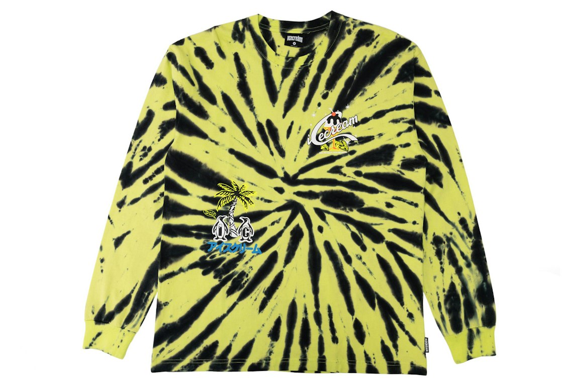 Pre-owned Ice Cream Wales Long Sleeve Knit Tee Black/neon Yellow