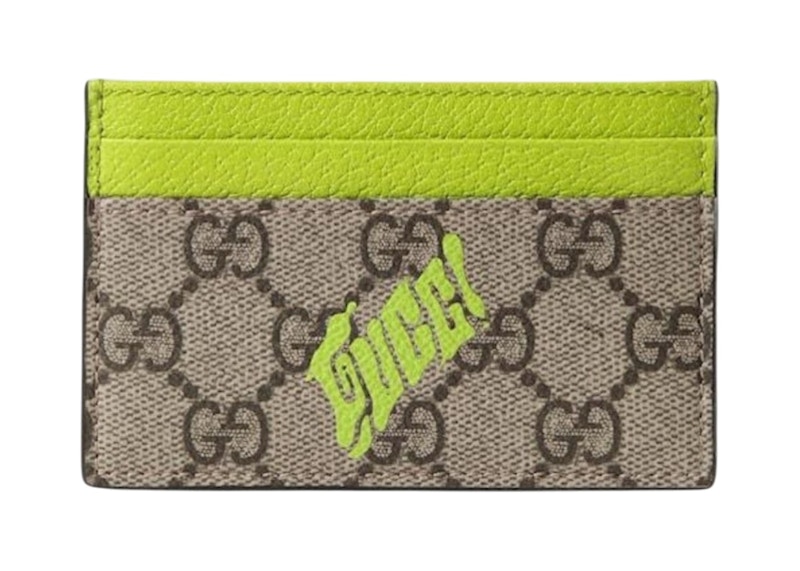 Gucci Beige/Green Gucci Icon Fun Monogram Card Holder Beige/Green - US