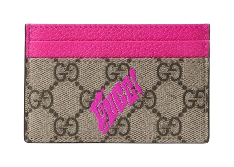 Gucci Beige/Pink Gucci Icon Fun Monogram Card Holder Beige/Pink - US