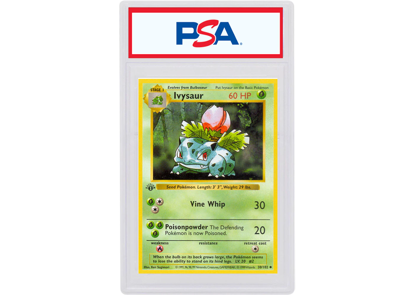 Ivysaur 1999 Pokemon TCG Base Set 1st Edition #30/102 (PSA or BGS Graded) - 1999 - US Ivysaur 1999 Pokemon TCG Base Set 1st Edition #30/102 (PSA or BGS Graded) - 1999 - US