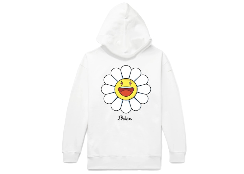 J Balvin Blanco x Takashi Murakami Flower Hoodie White Men's